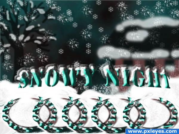 Creation of SNOWY NIGHT...: Final Result